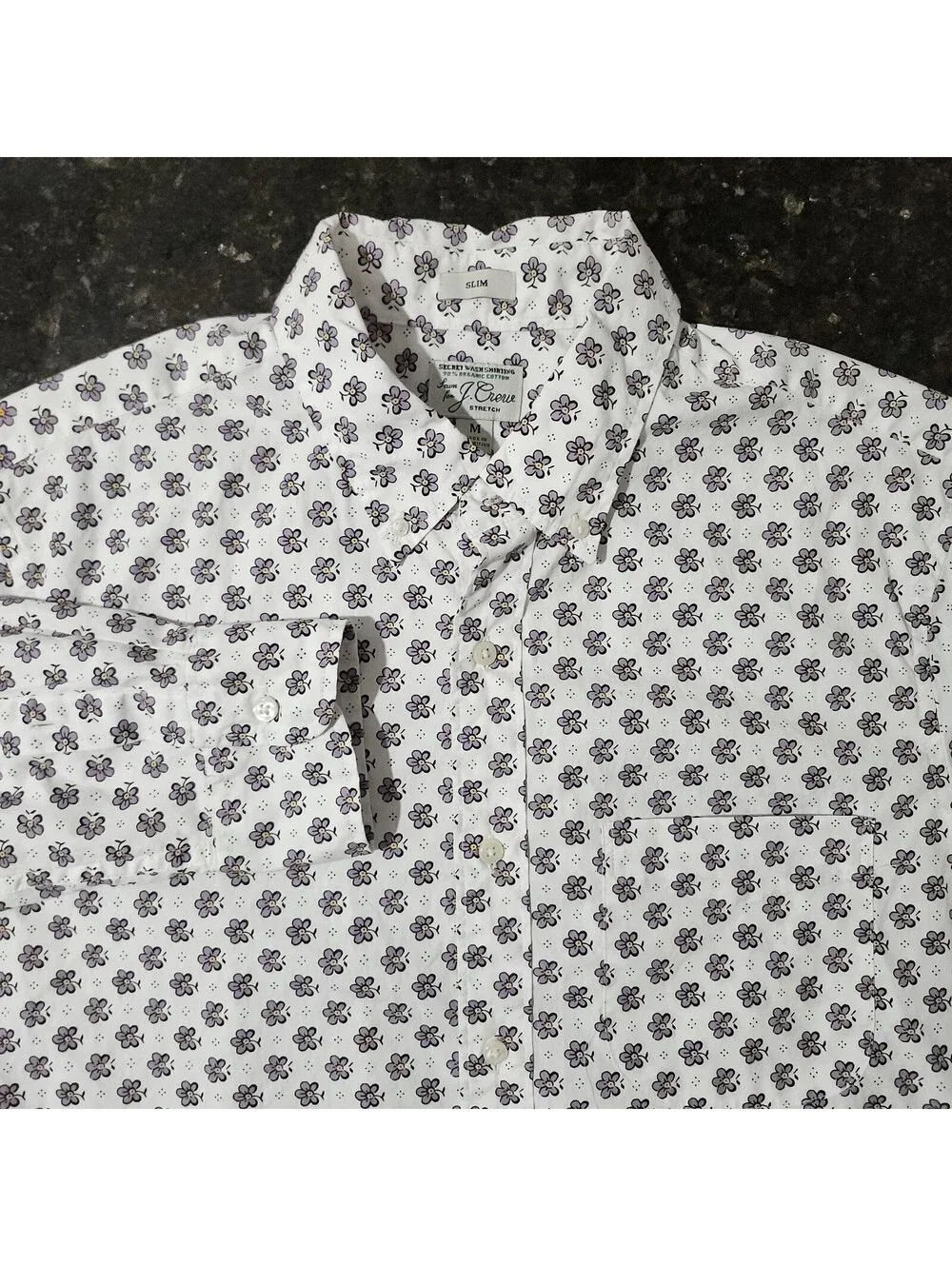 J Crew Slim Button Down Shirt Floral Flower All Over Preppy Summer Money Medium